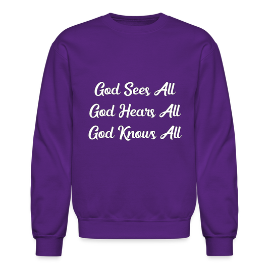 God Sees, Hears, Knows All - purple