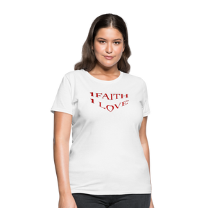 1Faith1Love Women's T-Shirt - white