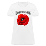 Remember Our Fallen Heroes Poppy Women's T-Shirt - white