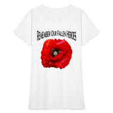 Remember Our Fallen Heroes Poppy Women's T-Shirt - white