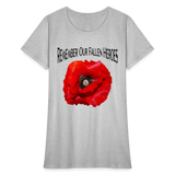 Remember Our Fallen Heroes Poppy Women's T-Shirt - heather gray