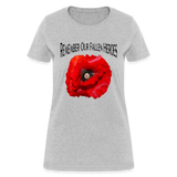 Remember Our Fallen Heroes Poppy Women's T-Shirt - heather gray