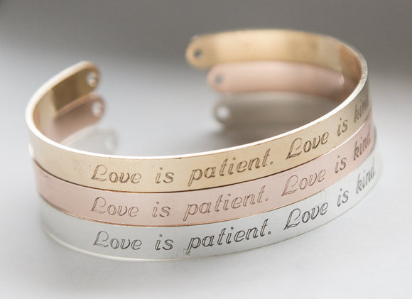 Love is Patient Love is Kind Bracelet